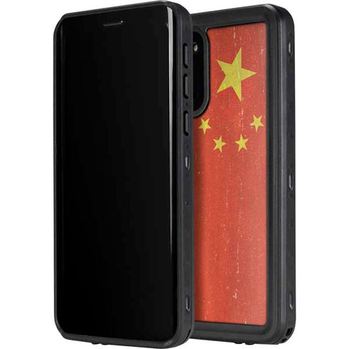 Chinese Flag Distressed Galaxy S20 Plus Waterproof Case